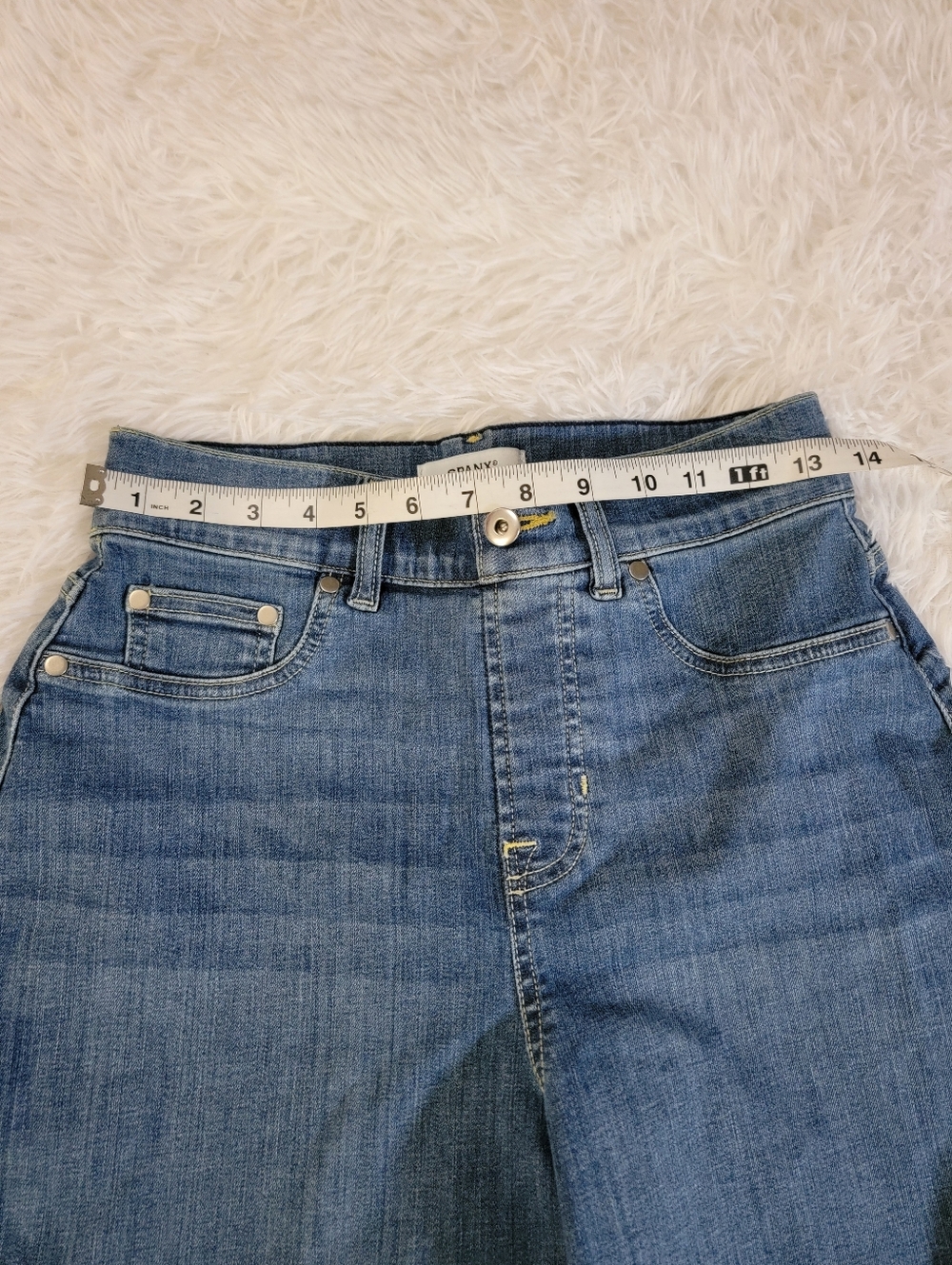 Spanx Vintage Womens Indigo High-Rise Pull-On Shaping Jean Shorts Size Small 4-6 - Picture 6 of 16